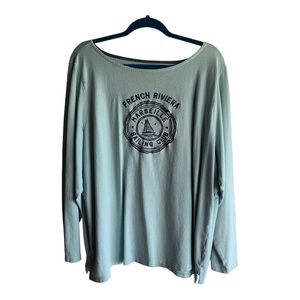 Talbots ⛵️Terry Long Sleeved Pullover Top With Cute Embroidery